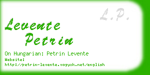 levente petrin business card